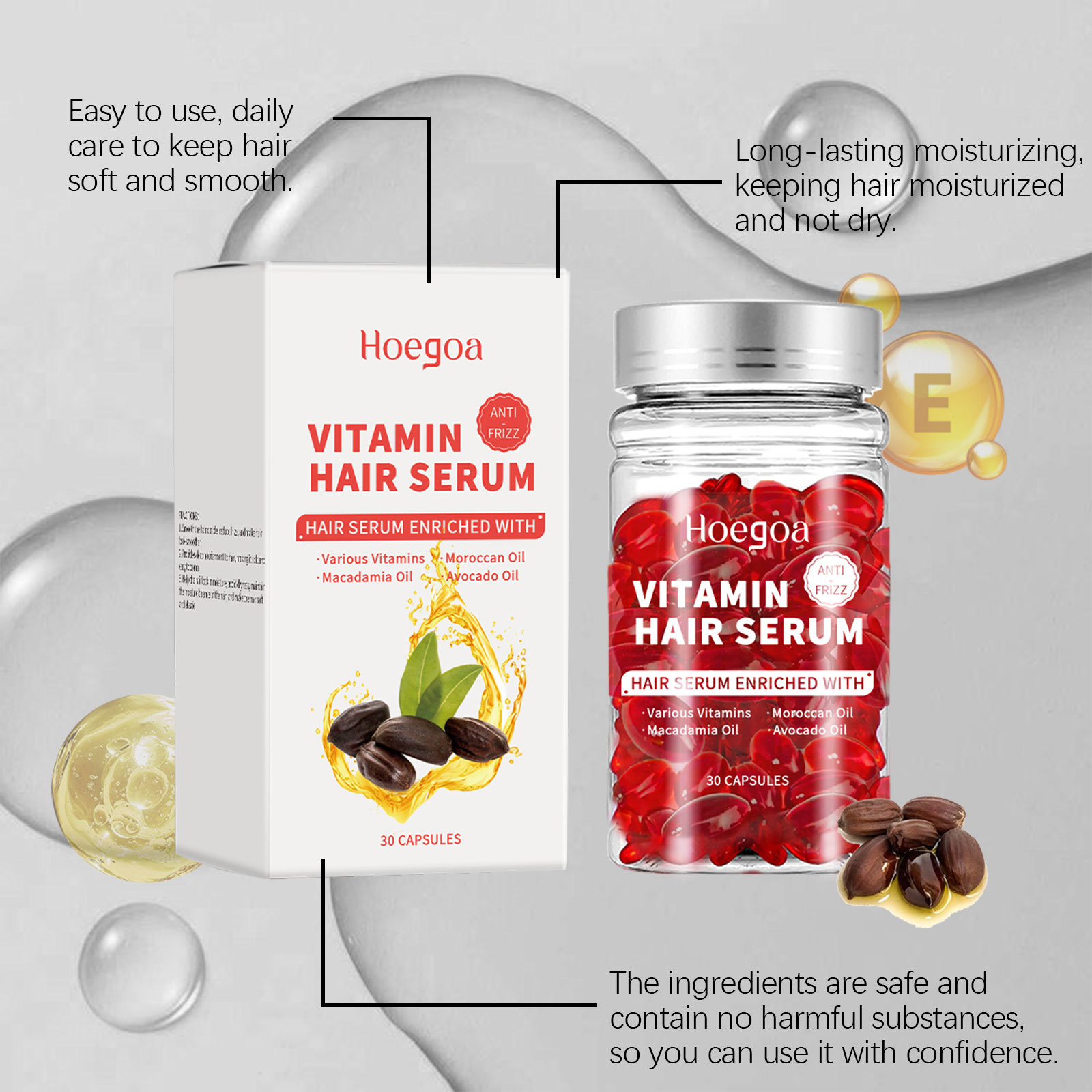 Hair Care For Hair Growth - Vitamin Hair Care Serum Capsules Increase