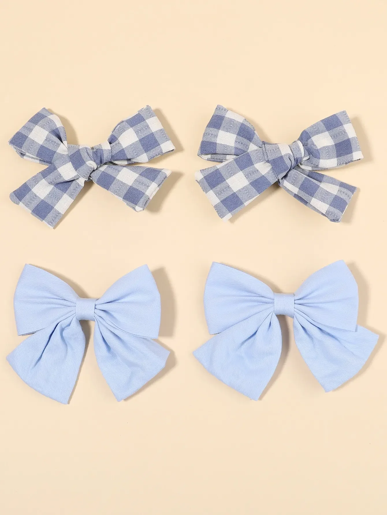 4Pcs/Set Cute Plaid Bow Hair C - Hair Care For Baby 评论和价格