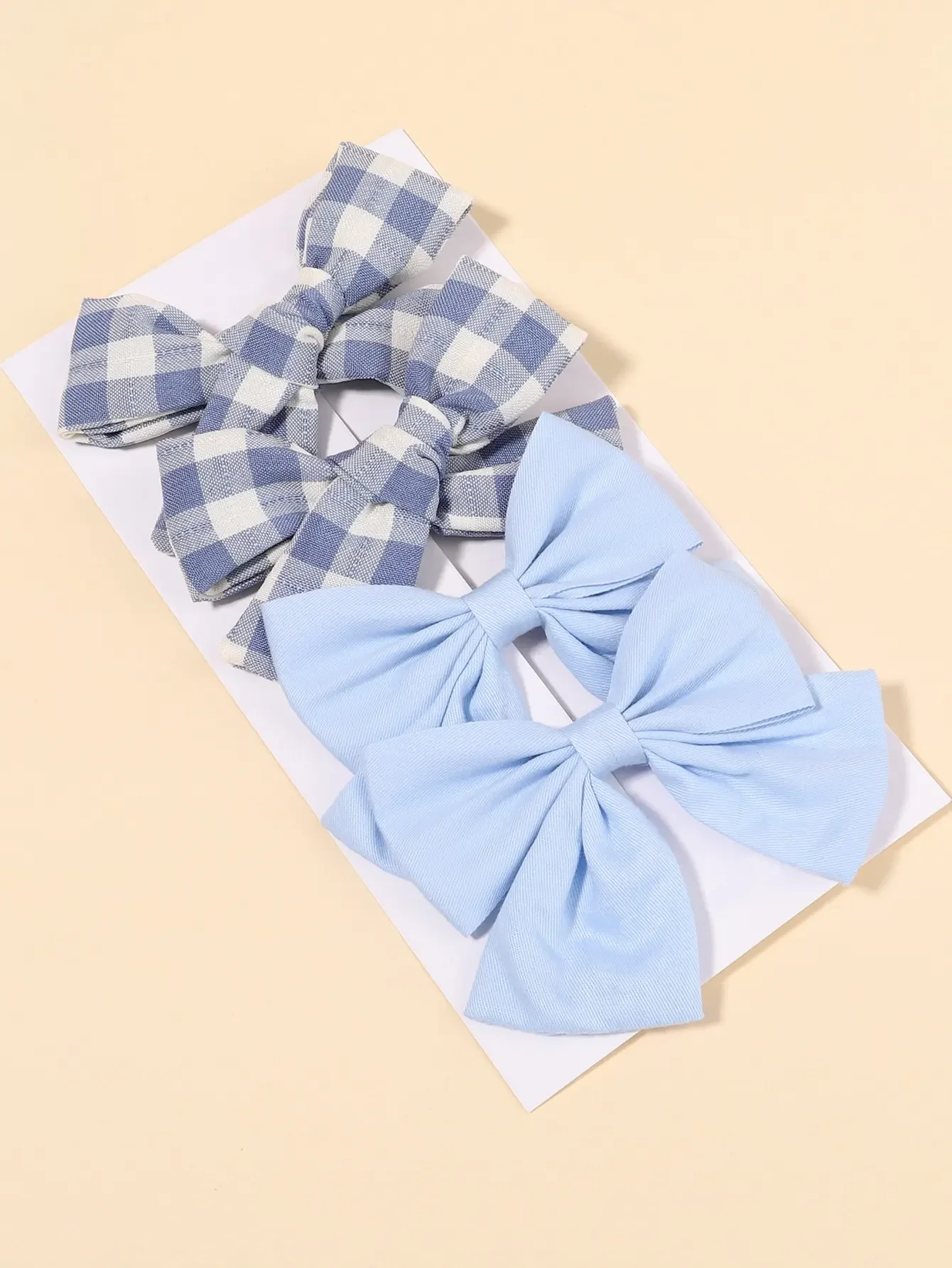 4Pcs/Set Cute Plaid Bow Hair C - Hair Care For Baby 评论和价格