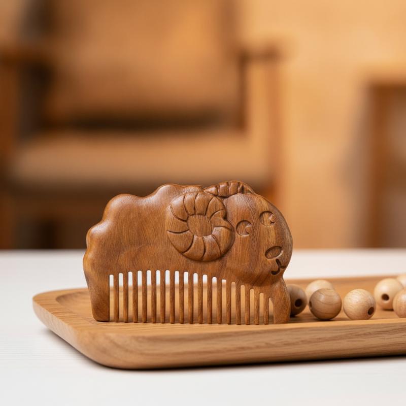 Mini Sandalwood Baby Hair Brus - Hair Care For Baby 评论和价格