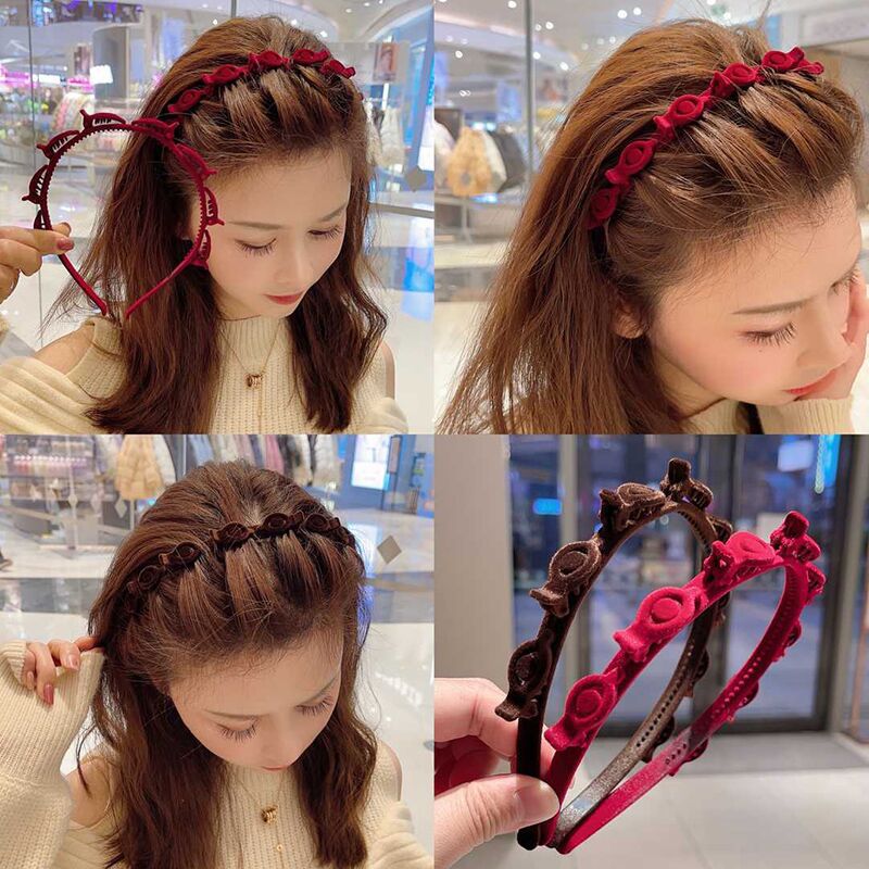 1/3 Pcs Flocking Braided Headb - Hair Care For Baby 评论和价格